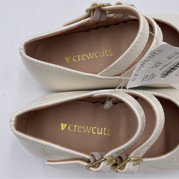 NEW J. Crew Crewcuts Ivory Patent Girls Double Strap Ballet Flats Size K8 - Picture 10 of 12
